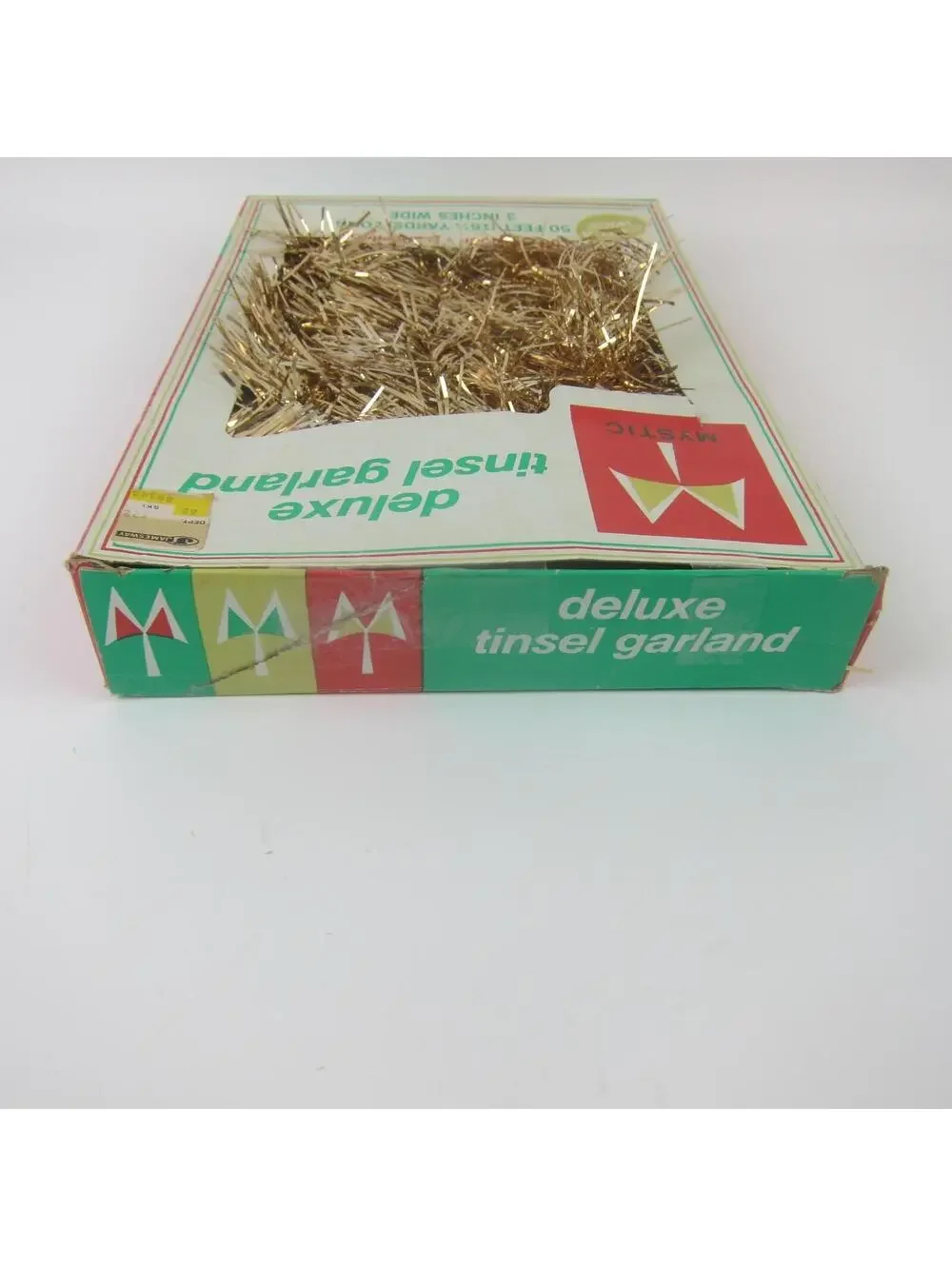 Vintage Christmas Gold Tinsel Garland 50 Ft x 3